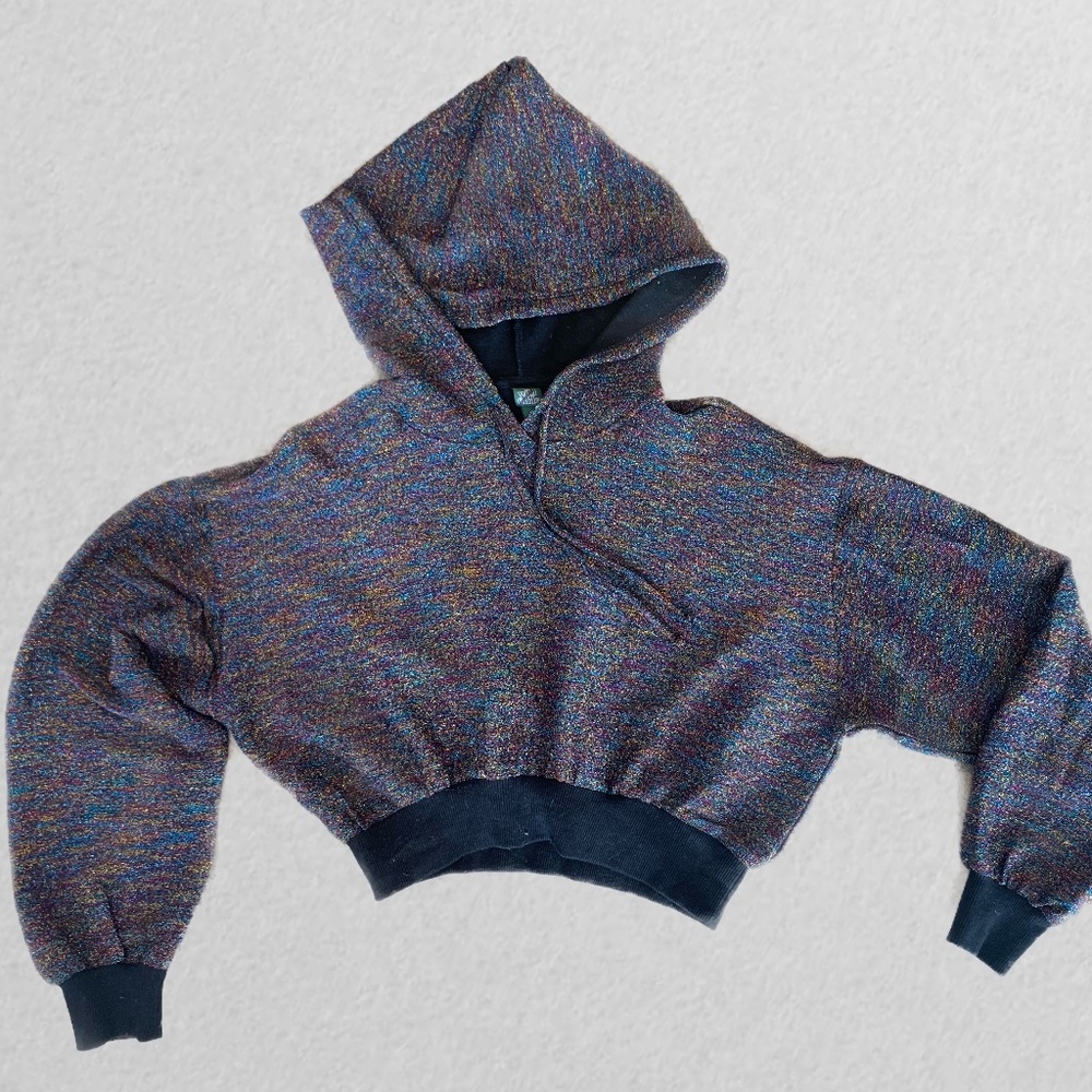 Multicolor Cropped Hoodie